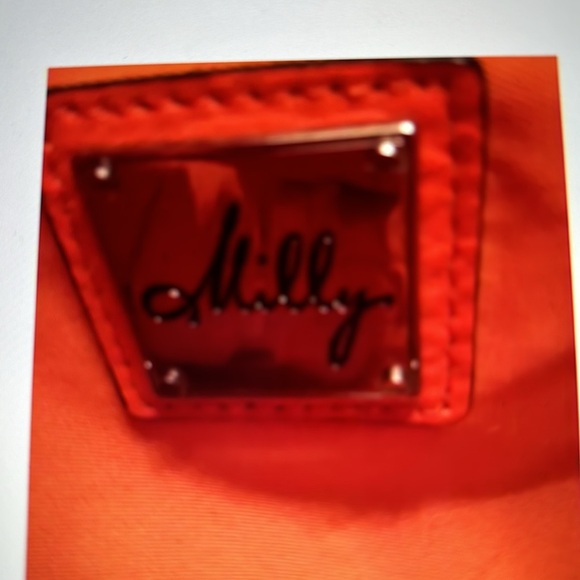 Milly Orange Leather Satchel with Detachable Khaki Shoulder Strap - Picture 6 of 8